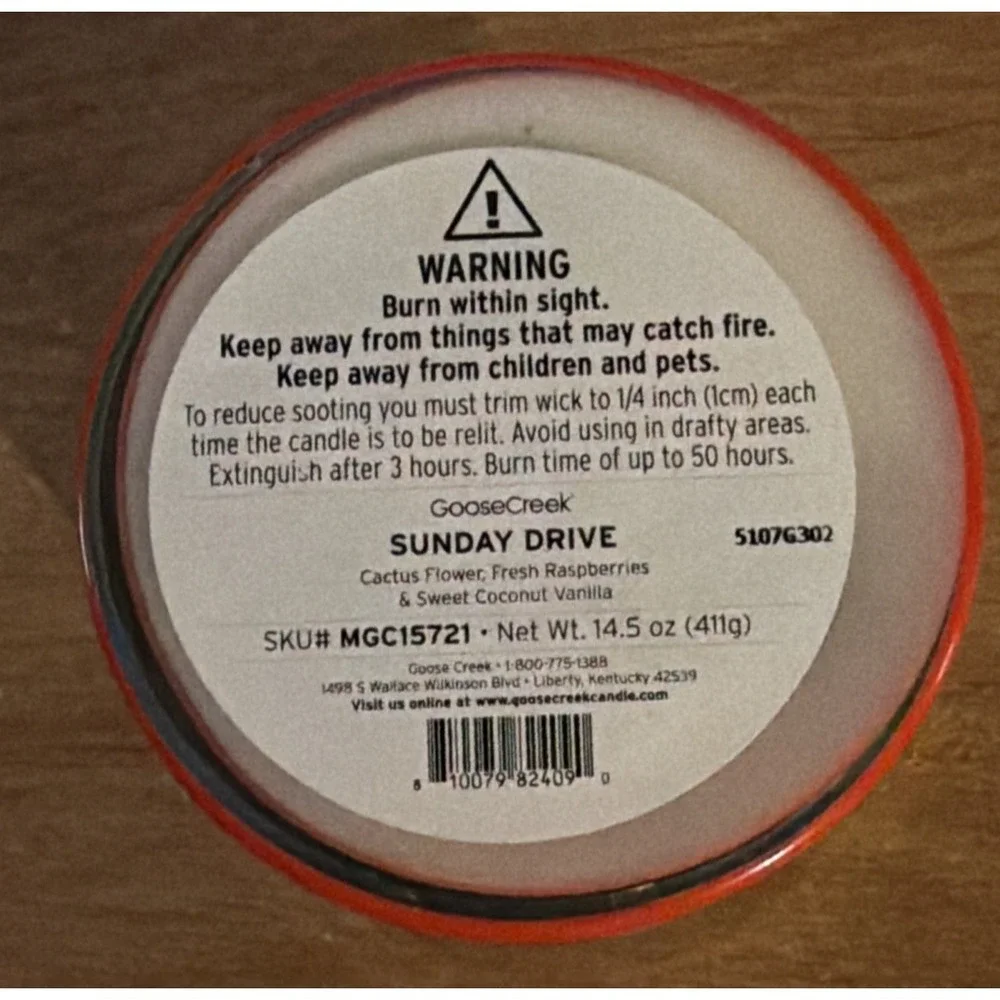 NEW Goose Creek 3-Wick Candle SUNDAY DRIVE 14.5 oz Soy Wax Blend w/Essential Oil